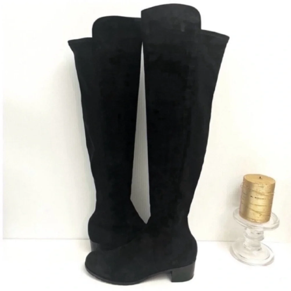 Stuart Weitzman Black Over-the-Knee Suede Boots - Women's Size 7.5